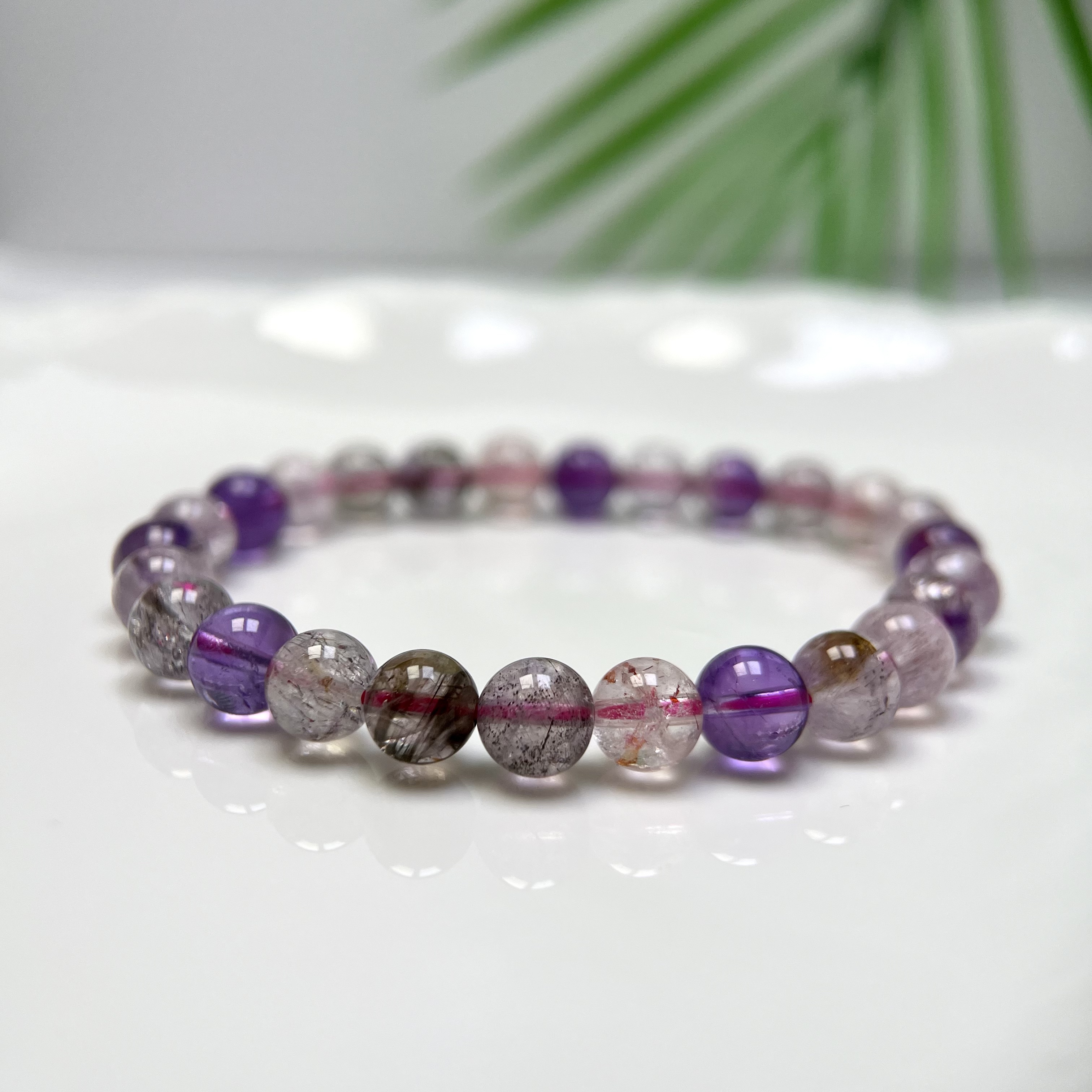 彩超七水晶圆珠单圈手串6-7mm合集 WD-6063 （多样性发其一）