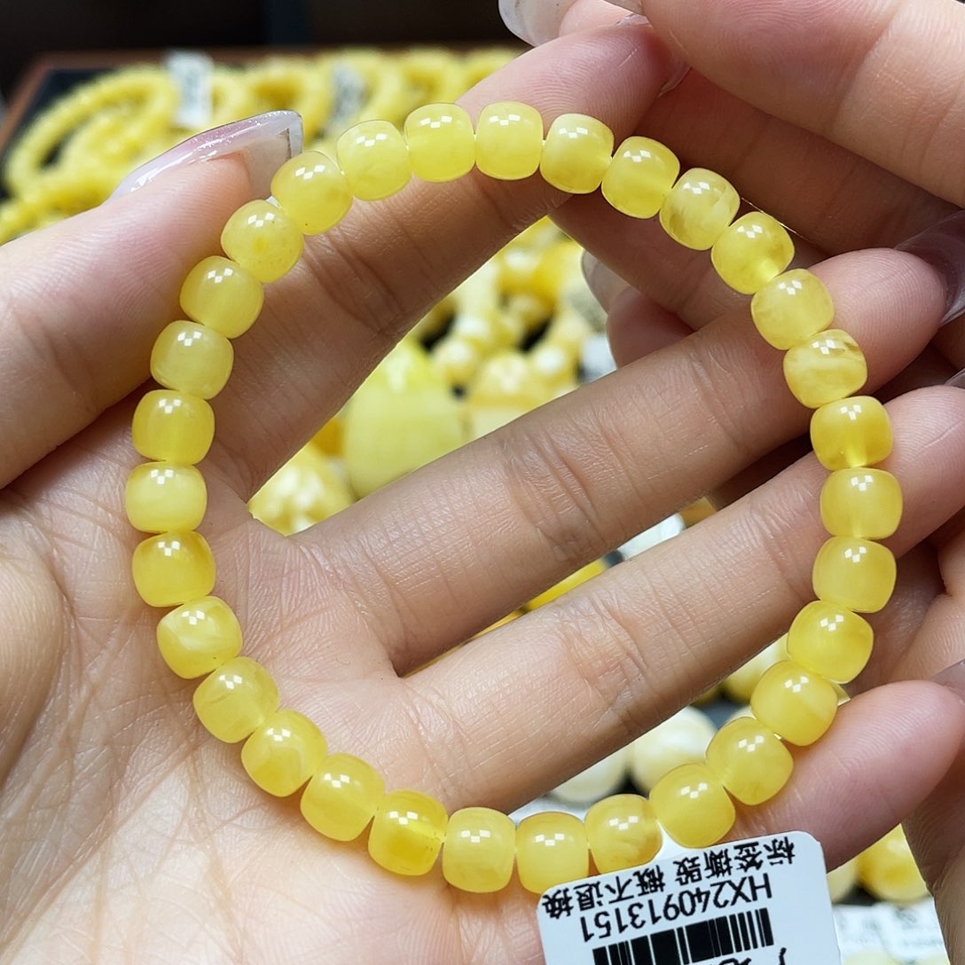 蜜蜡裸石未镶嵌老型手串7mm福利