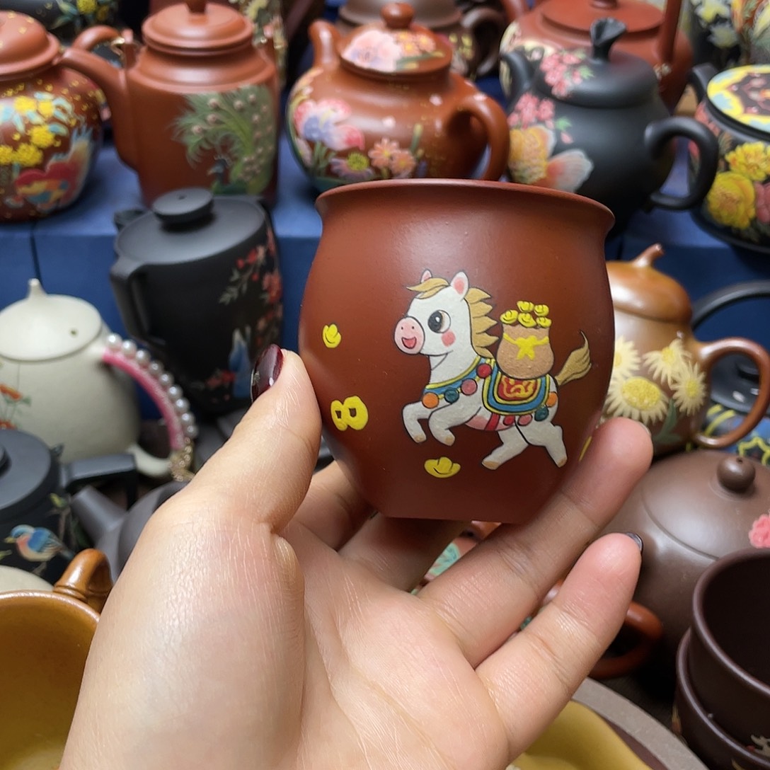 茶杯红泥紫砂主人杯150cc