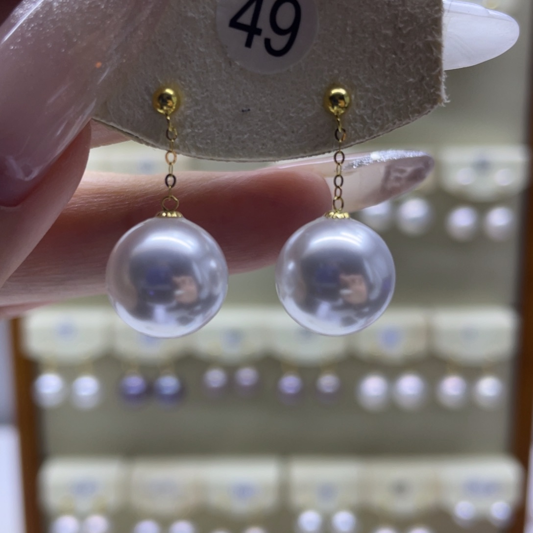 淡水珍珠耳饰18K金镶嵌