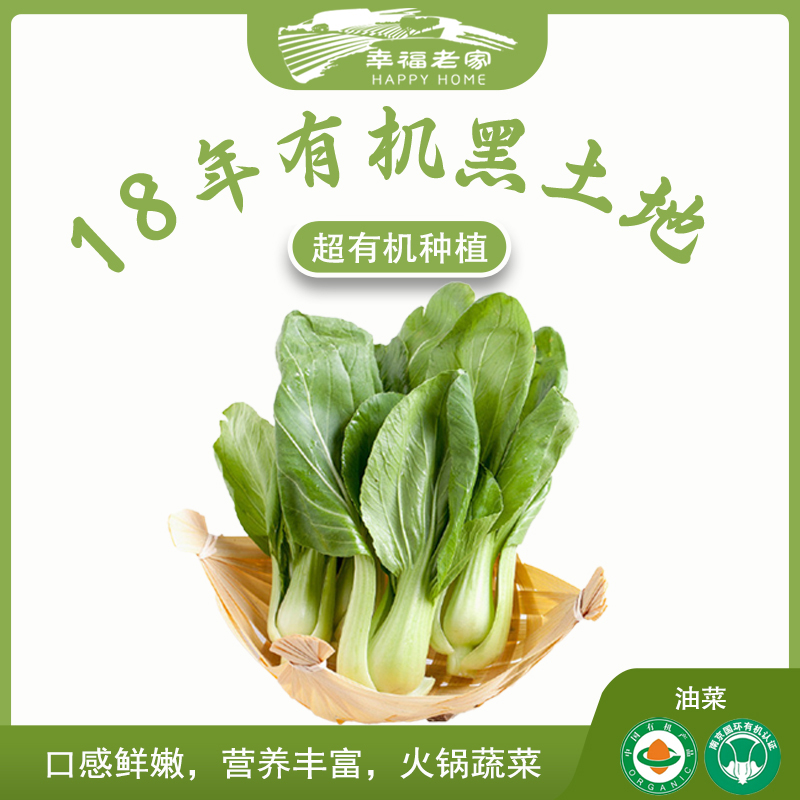 幸福老家有机油菜1斤 新鲜采摘 农场直发 零农药零化肥