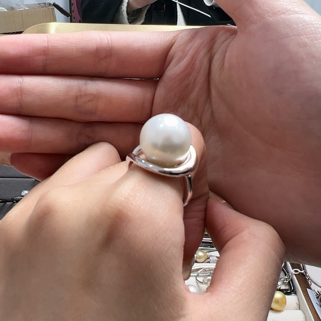 海水珍珠戒指银S925镶嵌