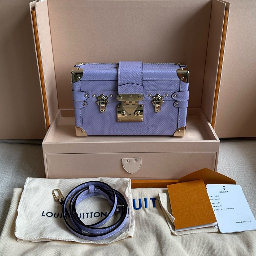 未使用 LouisVuitton/路易威登 闲置新-petitemalle硬盒水蛇皮 紫