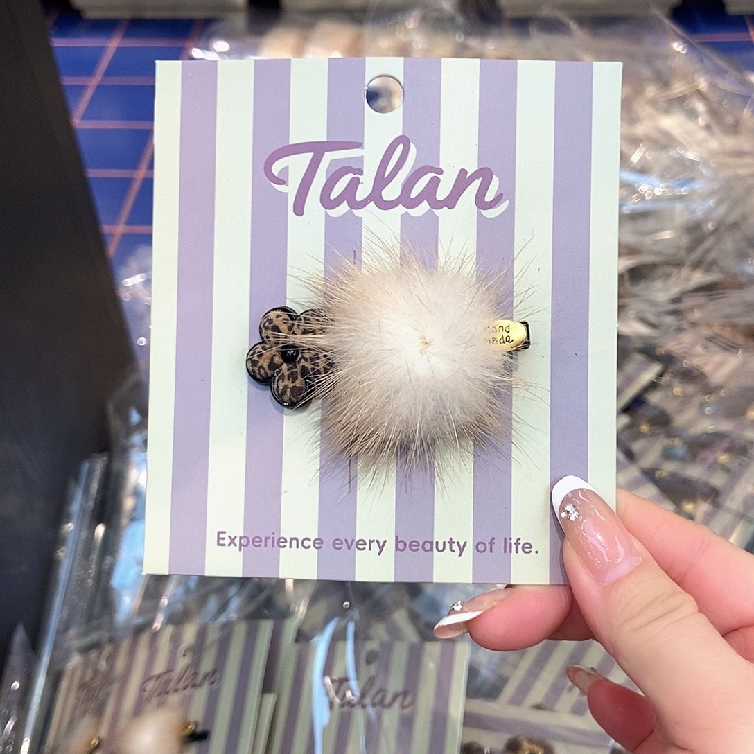 布艺铁合金新款真毛毛鸭夹