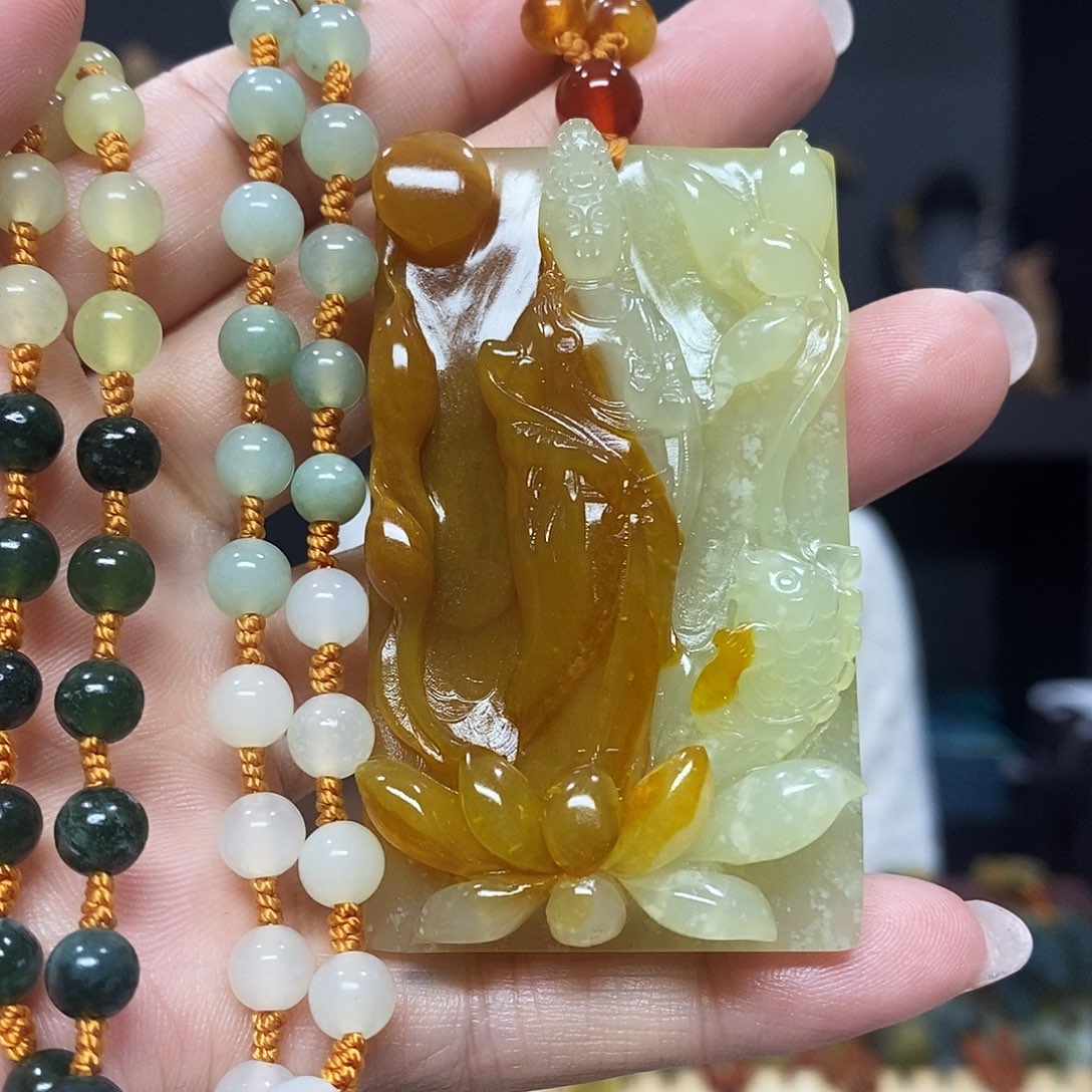 未镶嵌岫玉挂件吊坠项链