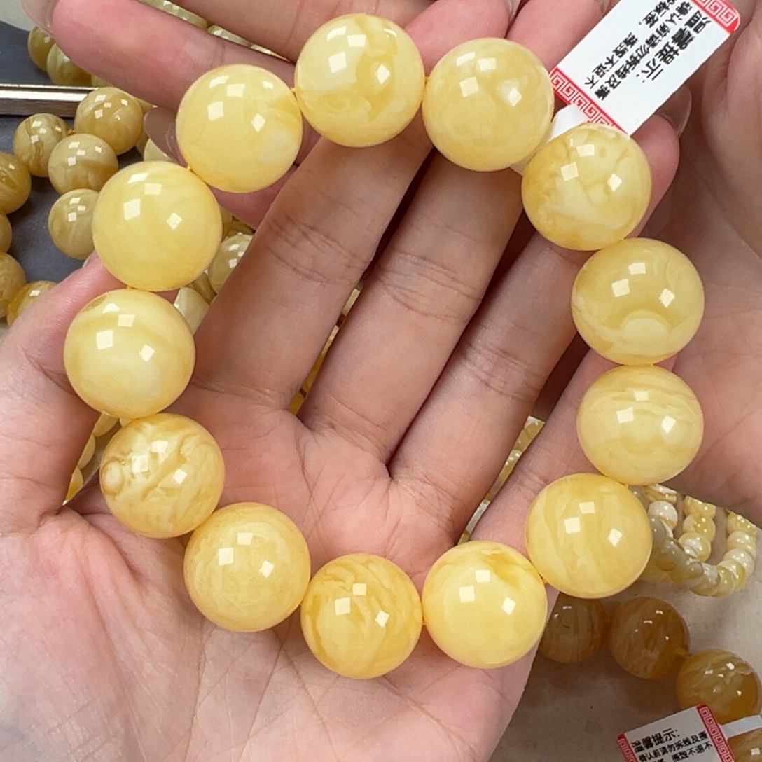 手链琥珀未镶嵌46.4妖花