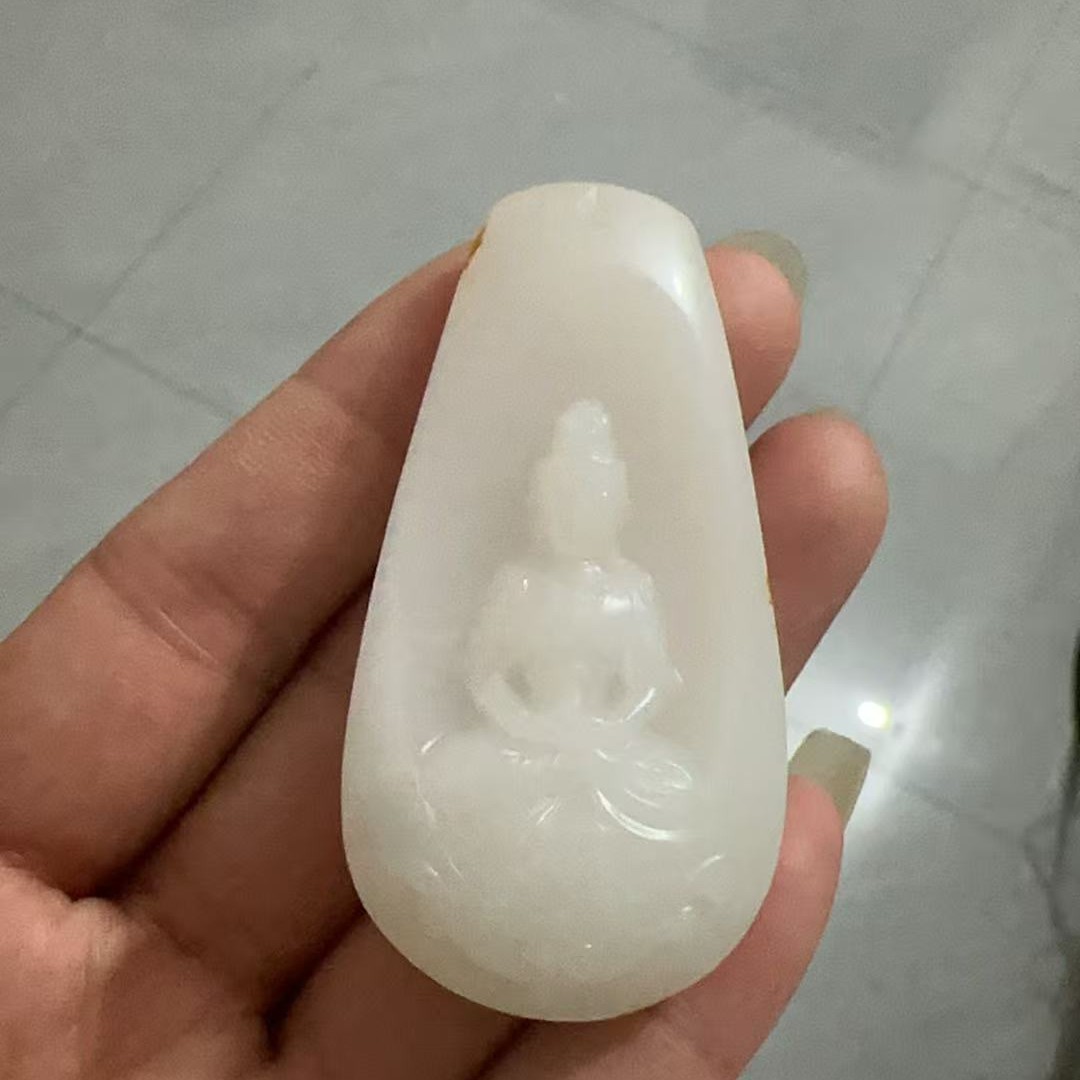 羊脂玉莲花观音精美款式