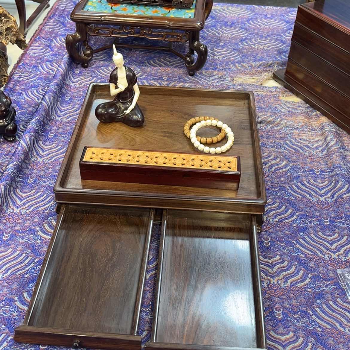 【闪购商品】红酸枝木类成套家具文承盘