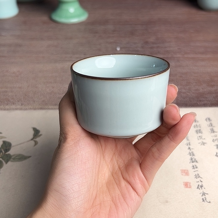 龙泉云间青瓷小米茶器