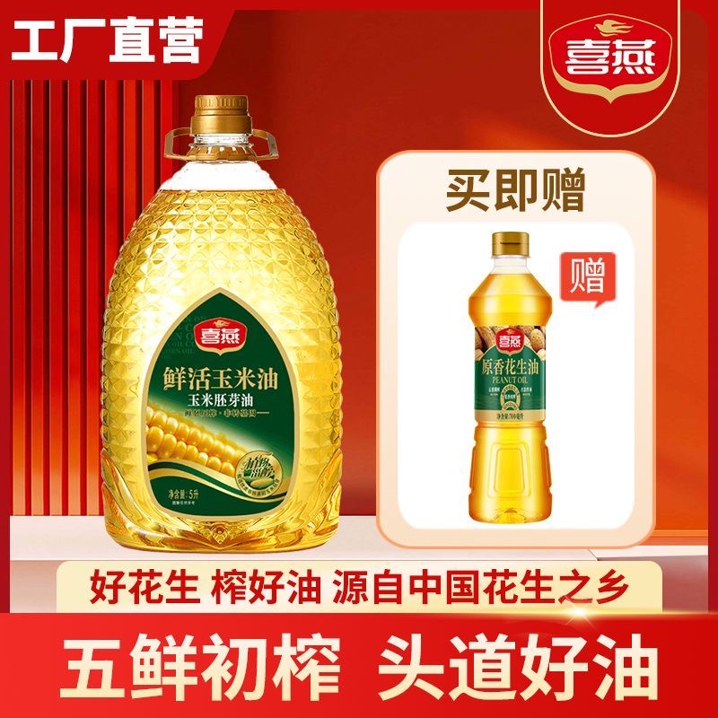 日期新40年工厂【纯玉米胚芽油】5L桶装非转基因一级压榨鲜活金直发