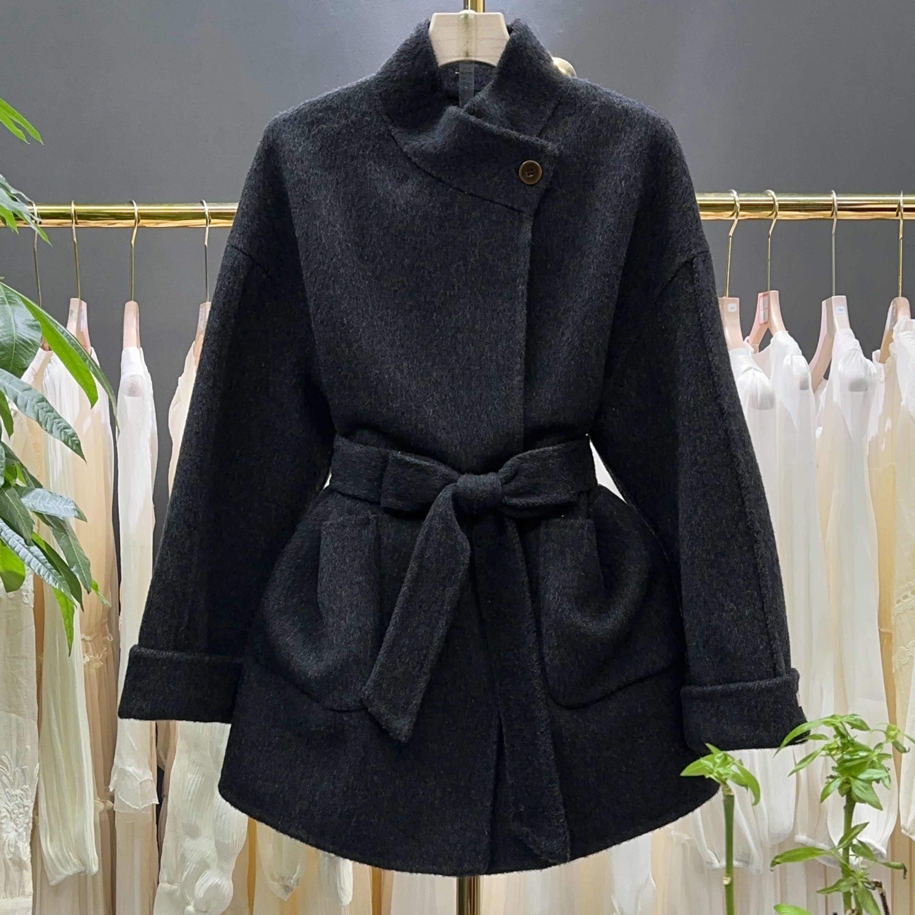 【A9339】毛呢大衣外套女2025秋冬新款时尚简约百搭毛呢外套