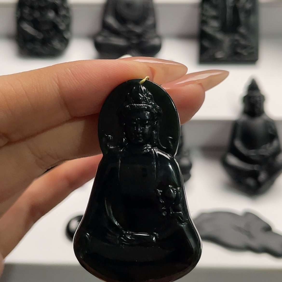 【闪购商品】定制翡翠未镶嵌素衣墨翠