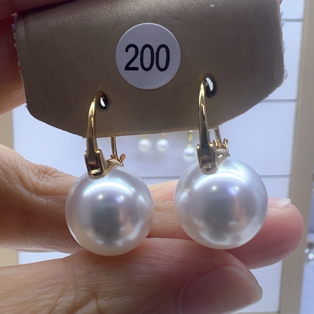 银S925镶嵌淡水珍珠耳饰