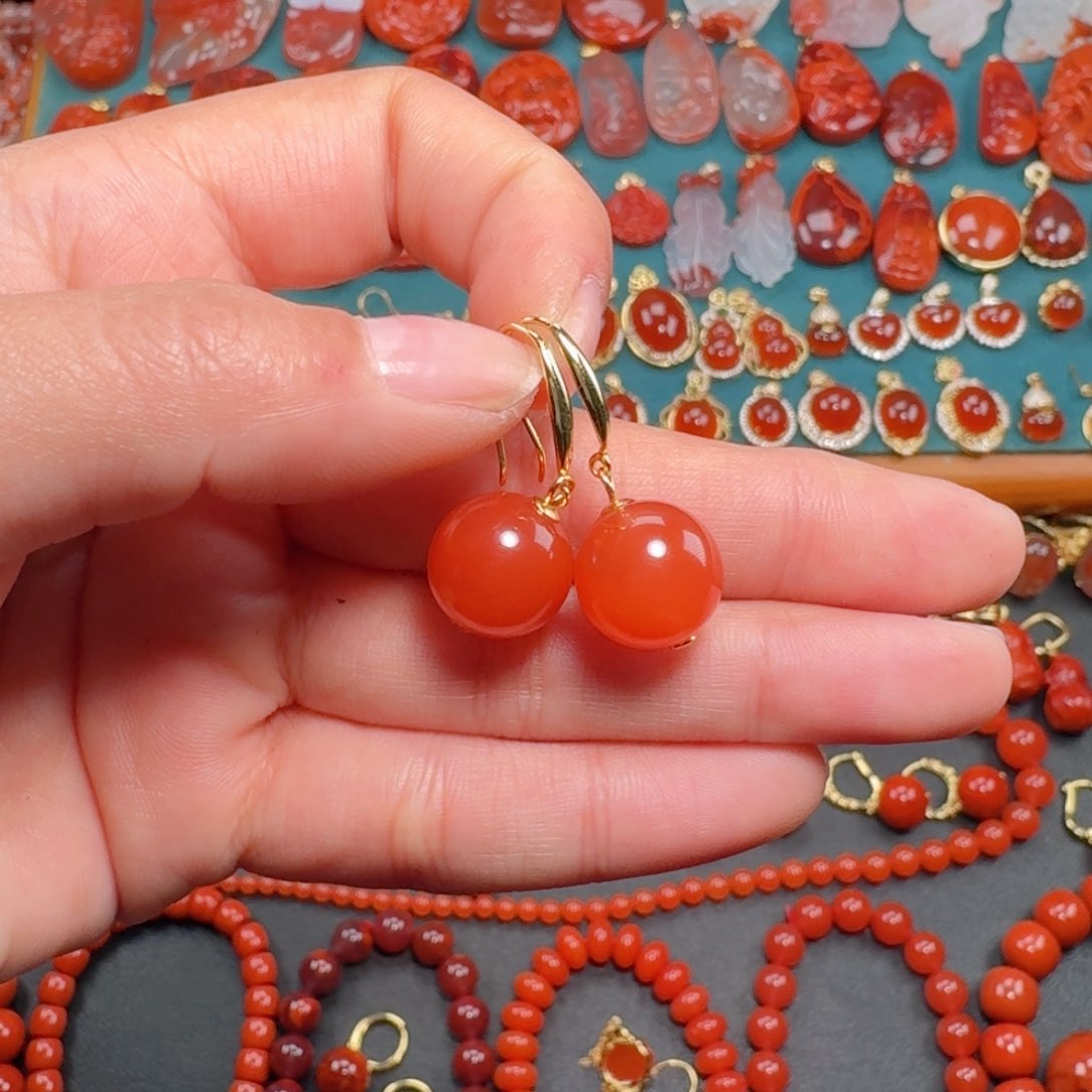 南红玛瑙南红12+银S925镶嵌