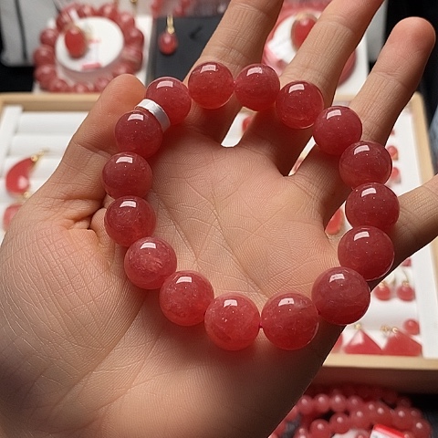 菱锰矿（红纹石）手绳未镶嵌