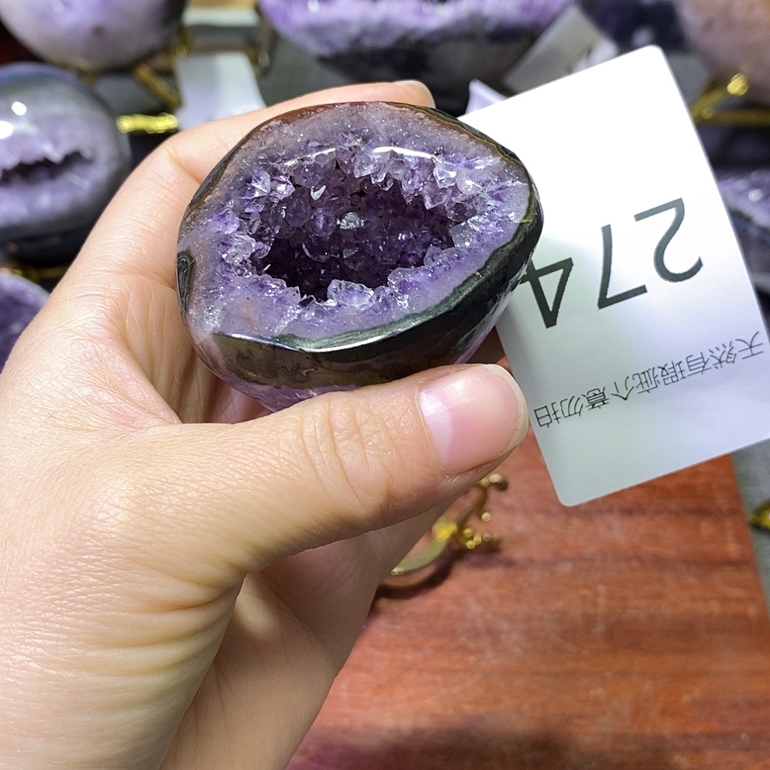 未镶嵌紫晶珠宝半成品