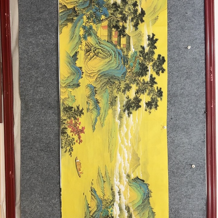 国画手绘国画访友图