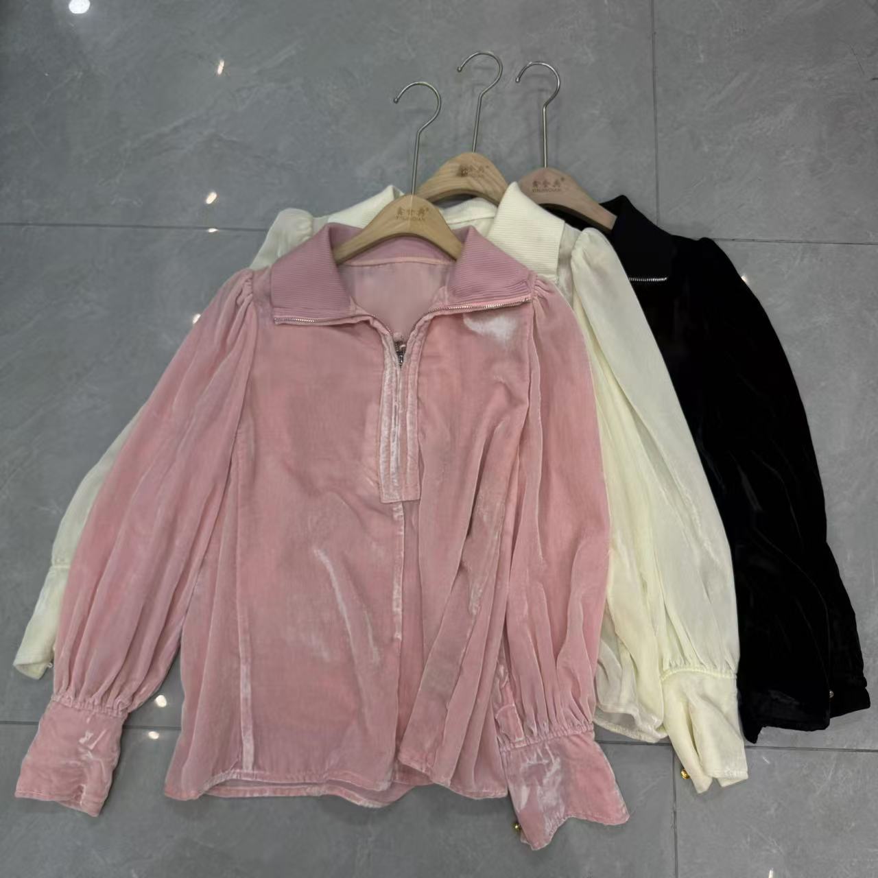 欧货丝绒3色衬衫