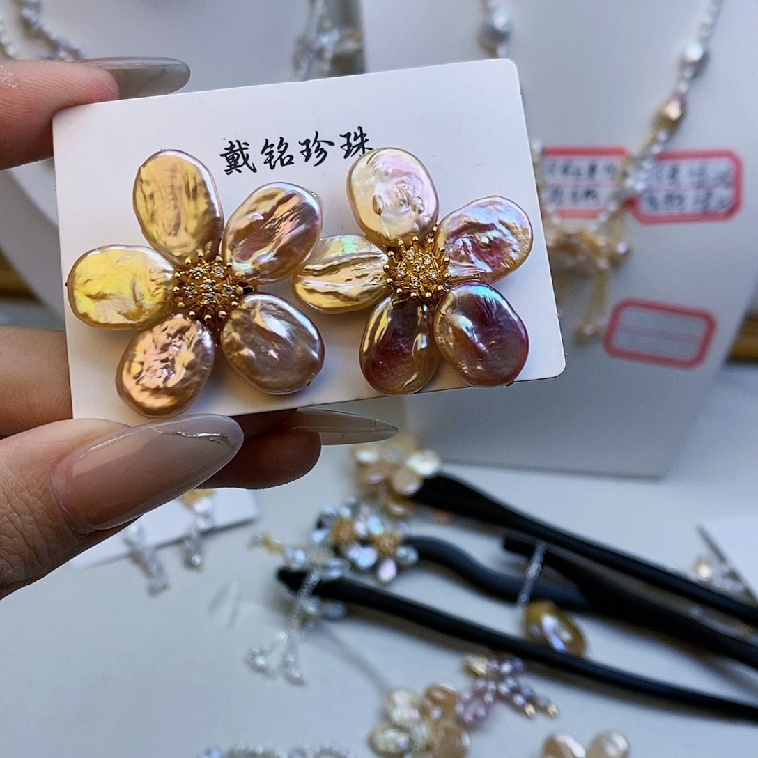 淡水珍珠银S925镶嵌颈饰