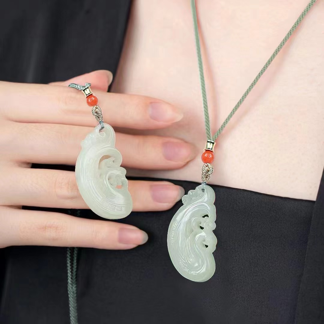 新疆和田玉龙凤牌吊坠男女款龙凤呈祥玉佩情侣款龙凤玉多样性发一