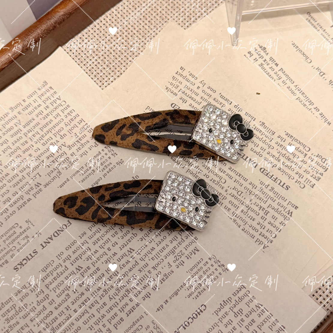 【PEI】豹猫/小香风时尚韩版韩式边夹发卡女复古发夹简约原创设计