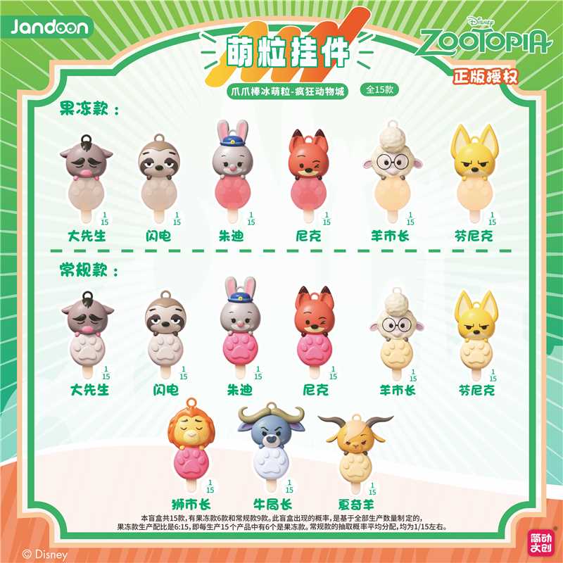 【疯狂动物城】爪爪棒冰萌粒系列盲盒 正版授权