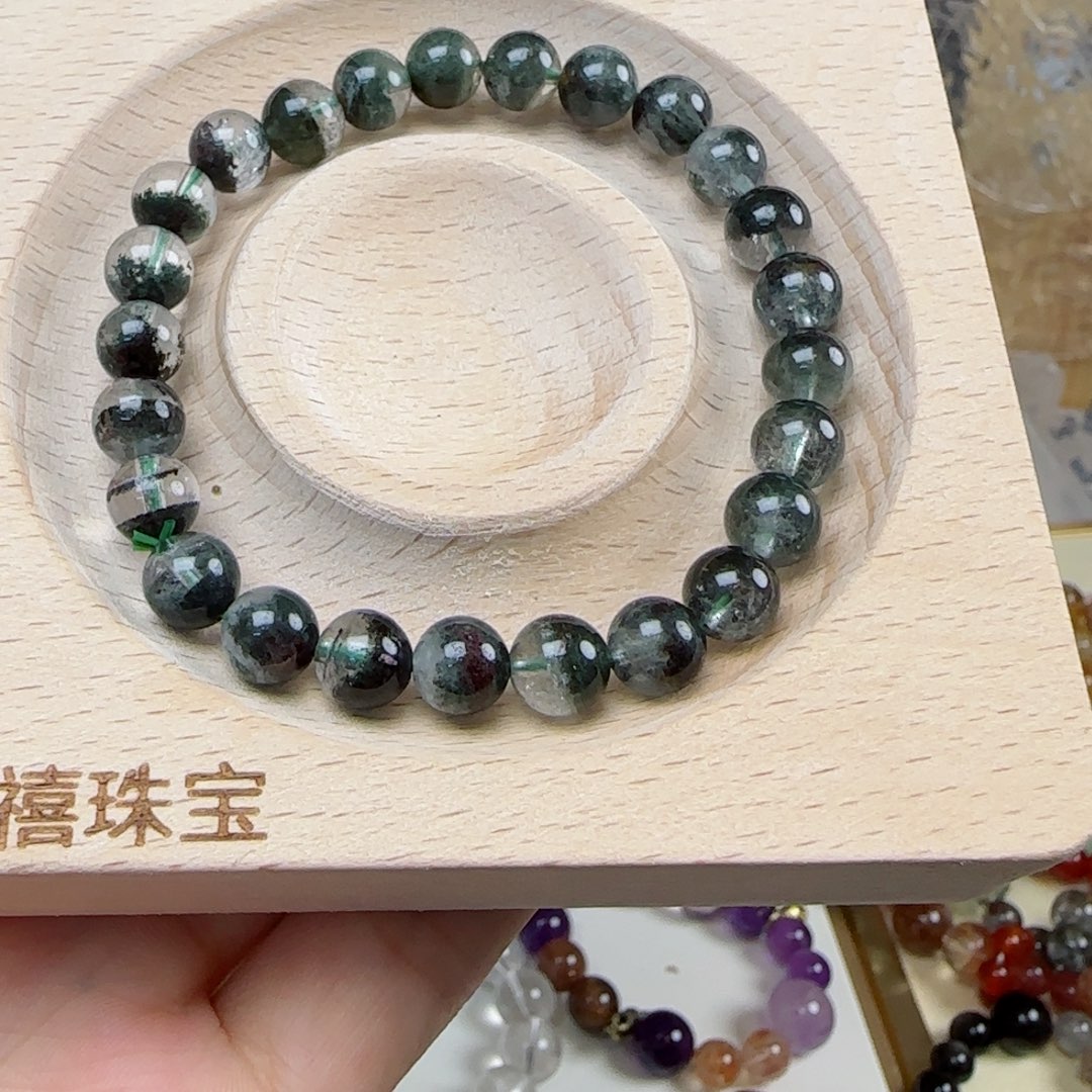水晶手串未镶嵌绿幽灵
