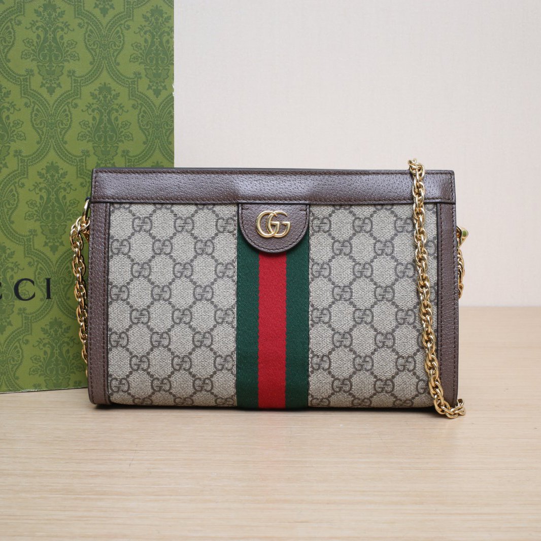 99新 GUCCI/古驰 【娇】Ophidia 夹子斜跨包 金扣 P225992646
