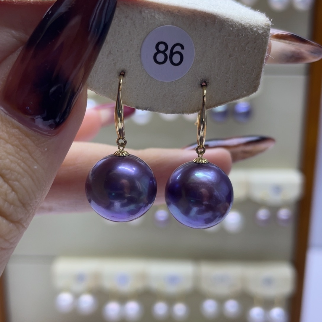 淡水珍珠耳饰18K金镶嵌