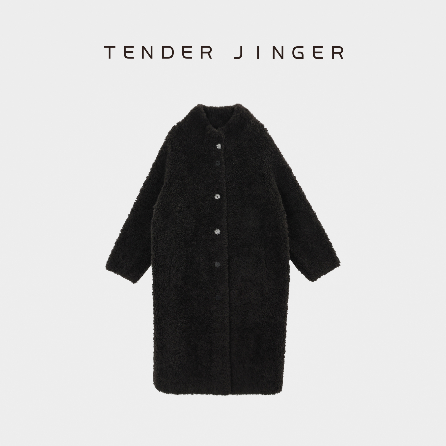 Tender Jinger【典雅灰韵】立领绵羊毛大衣外套T54XLK41136
