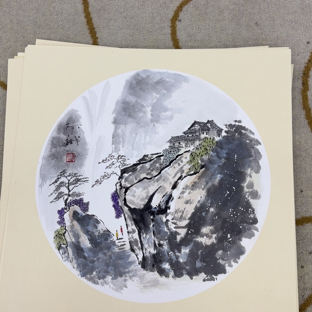 国画啊铁斗方李欣主播