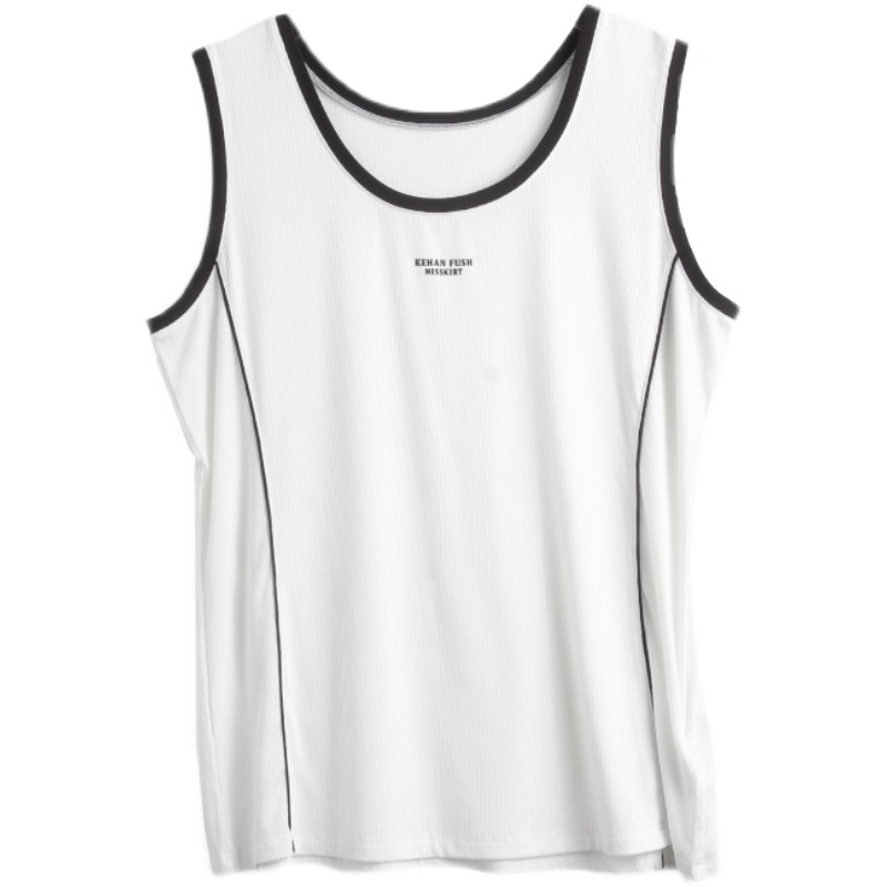 胖太太大码女装夏季新品白色背心弹力宽松打底显瘦时尚423218310