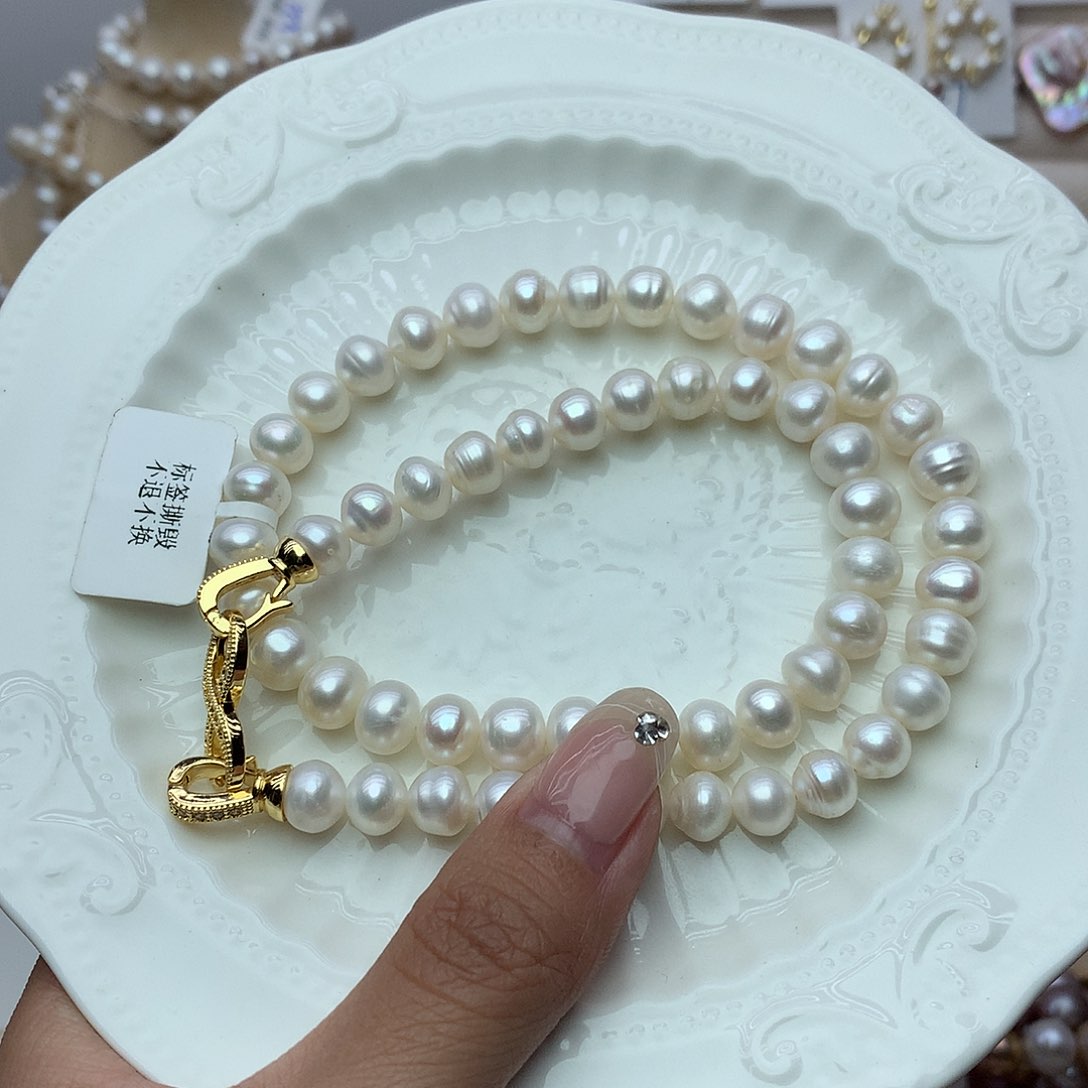 淡水珍珠8-9未镶嵌t47项链