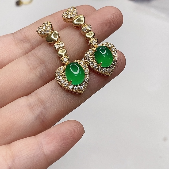 玛瑙/玉髓耳坠合金