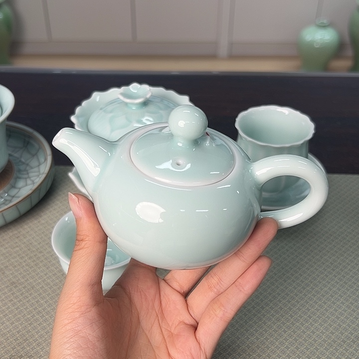 龙泉云间青瓷小米茶器