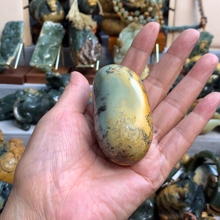 岫岩河磨玉（透闪石质玉）手把件未镶嵌用****5