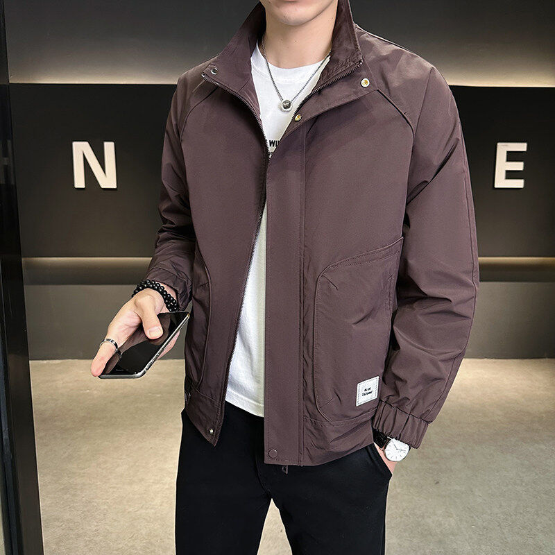 男士立领夹克修身时尚2025春季新款休闲百搭帅气韩版