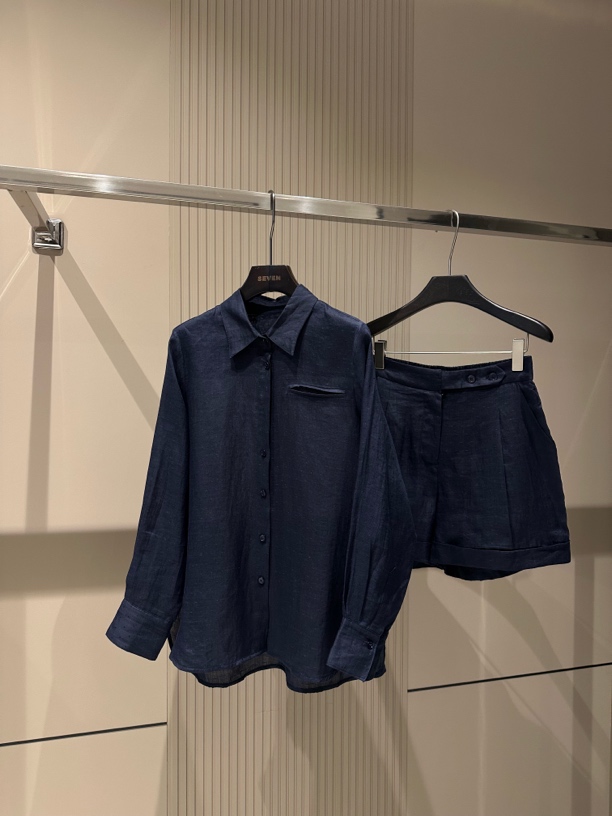 启恒2025春夏衬衫短裤套装1673