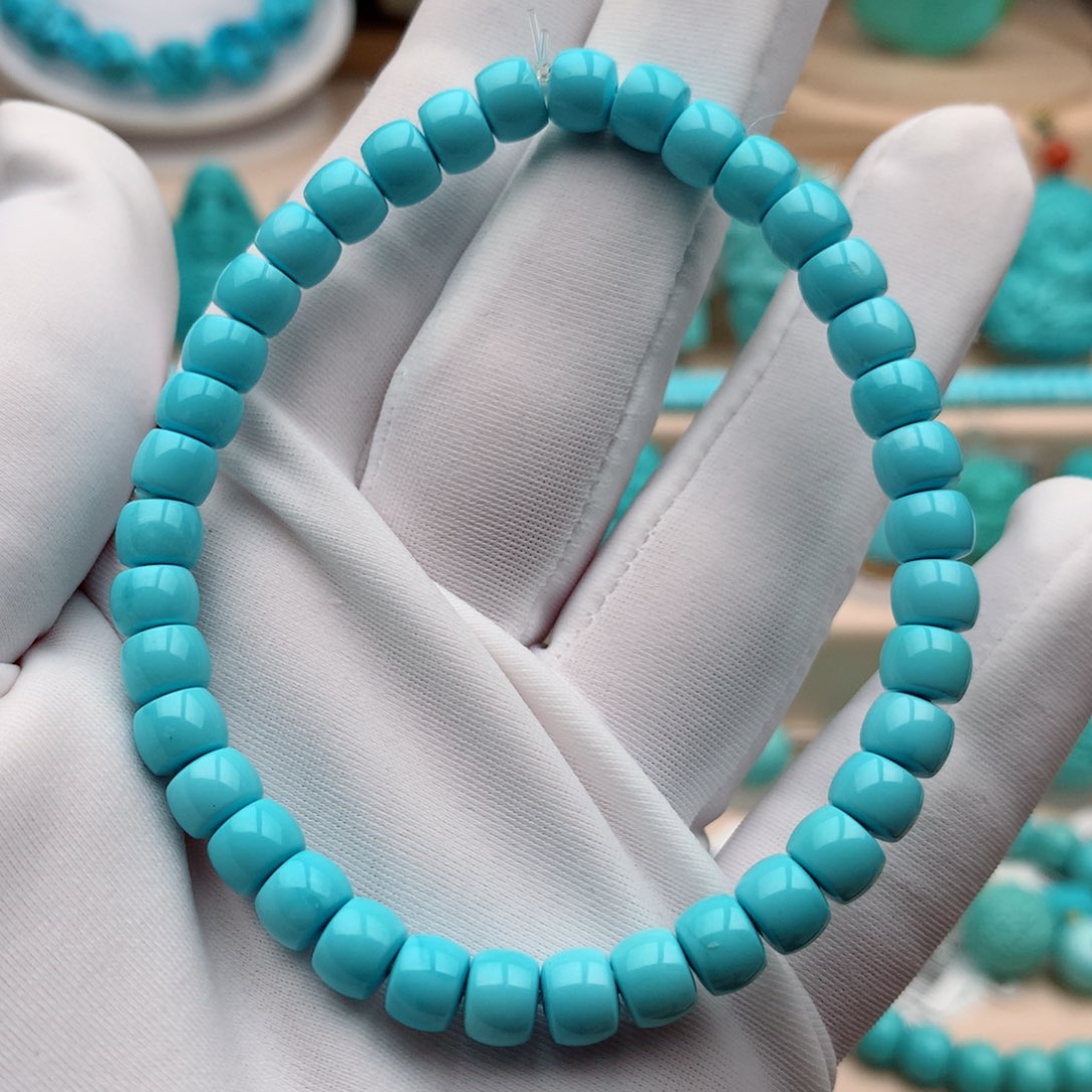 绿松石珠宝奇石未镶嵌6.3mm