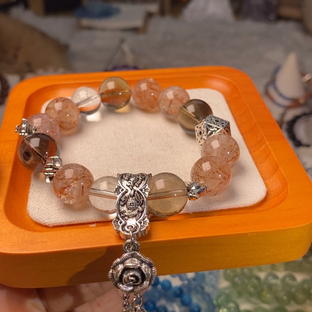 【闪购商品】水晶手链未镶嵌黑金超13-14mm