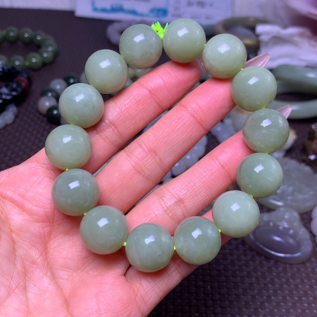 和田玉未镶嵌手串卡16