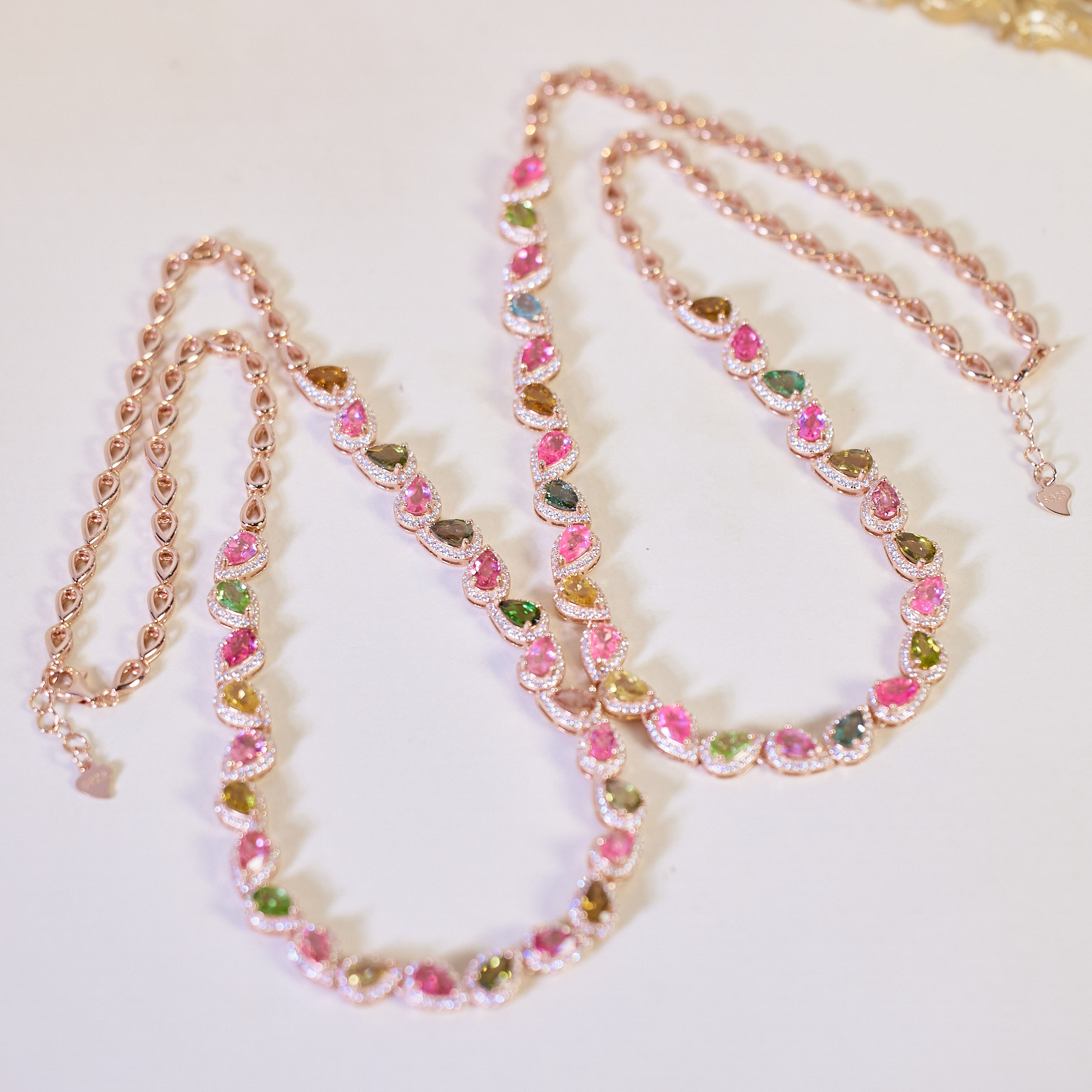 【歪歪】碧玺水滴项链（玫）（多样性发一）XB-H6075