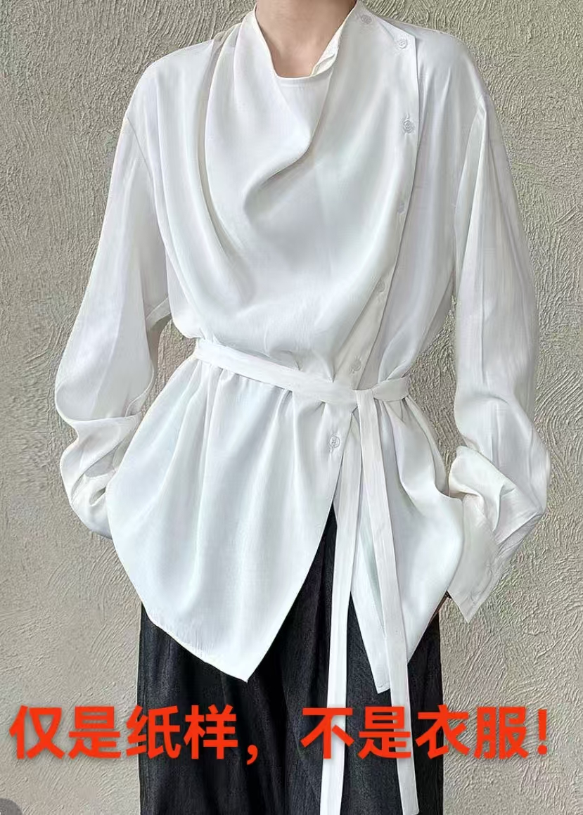 【韩系小众荡领绑带收腰衬】  1460    衬衫纸样定制产品不支持退换