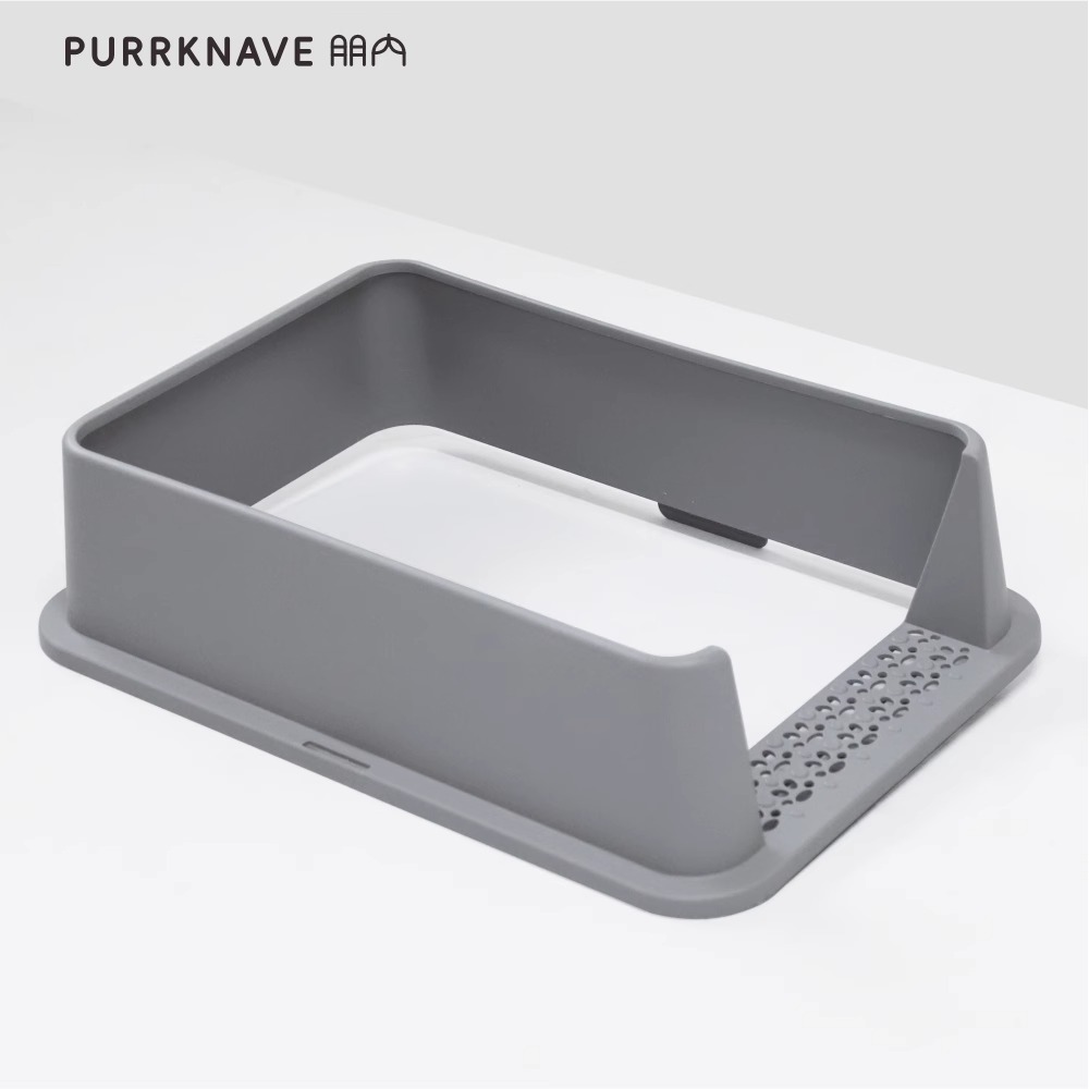 PurrKnave不锈钢猫砂盆加高围挡超大号开放式防外溅猫沙盆猫厕所