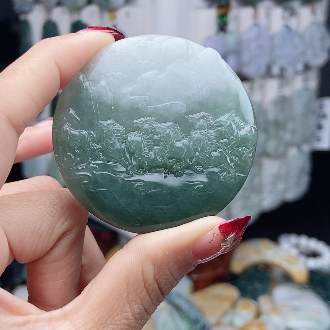 翡翠颈饰14K金镶嵌翡翠