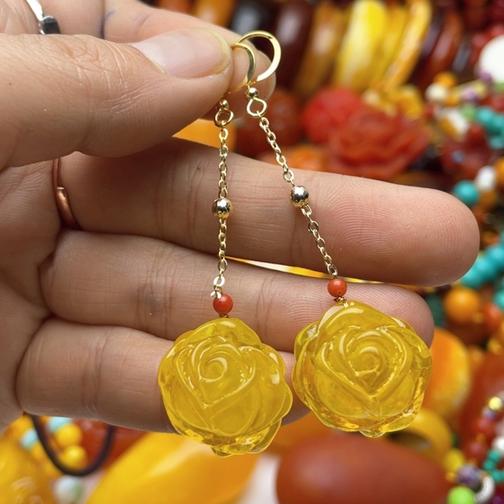 树脂制品125号花朵耳线