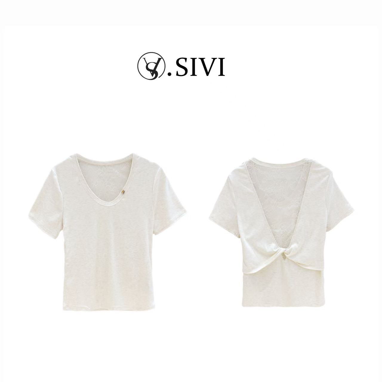 熙薇【天生丽质】2025春季新款打底时尚蕾丝气质上衣H1535