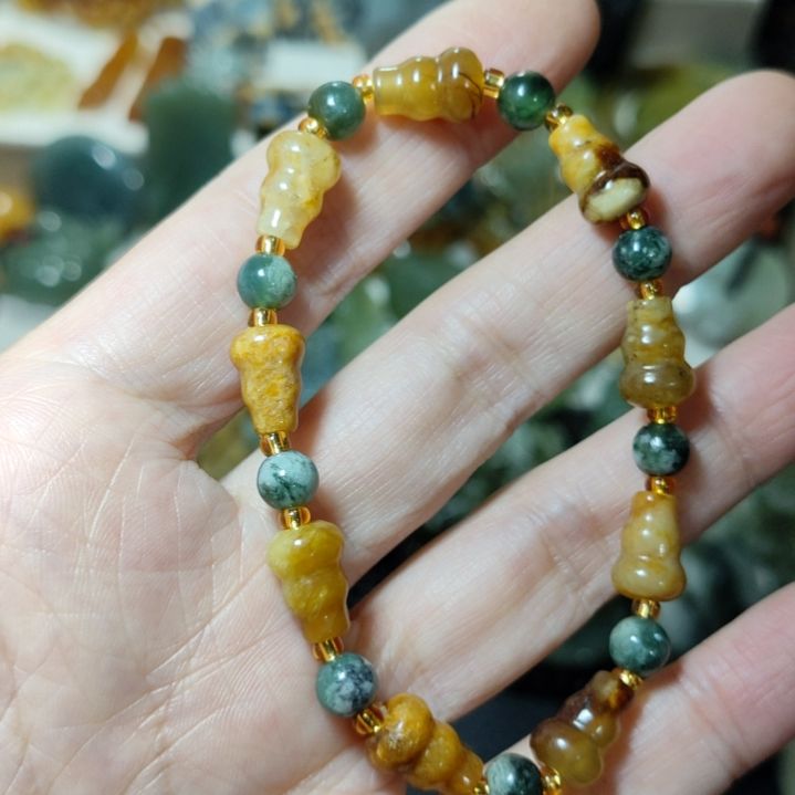 忆***梦岫玉未镶嵌手串手串