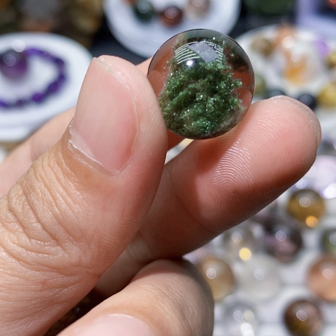 水晶颈饰银S925镶嵌@**阳圆球