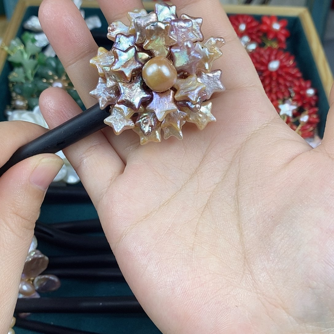 非金属星星檀木发簪